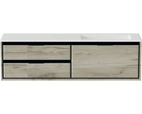 Skrinka pod umývadlo s výsuvmi a keramickým umývadlom