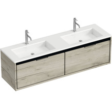 Dvojité umývadlo so skrinkou a dvoma batériami