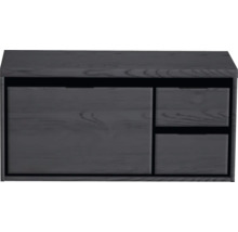 Závesná skrinka pod umývadlo s jednými dvierkami a dvoma zásuvkami