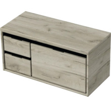 Skrinka pod umývadlo s dvomi zásuvkami v dizajne dreva