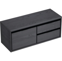 Závesná skrinka pod umývadlo s dvomi drevenými zásuvkami