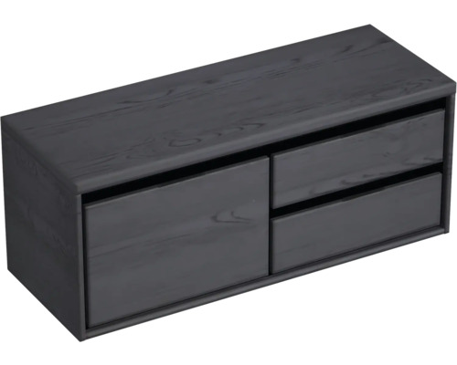 Závesná skrinka pod umývadlo s dvomi drevenými zásuvkami