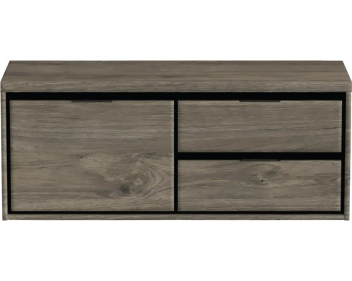 Sivá spodná skrinka s dvomi zásuvkami