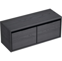 Závesná skrinka pod umývadlo s dvomi drevenými zásuvkami