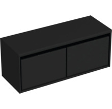 Čierna závesná skrinka s dvomi dvierkami