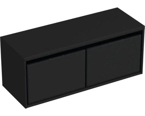 Čierna závesná skrinka s dvomi dvierkami