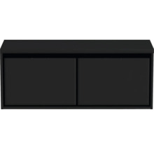 Čierna skrinka pod umývadlo s dvomi dvierkami do kúpeľne