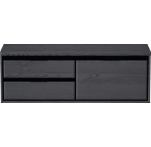 Sivá skrinka pod umývadlo s dvomi zásuvkami a jednými dvierkami