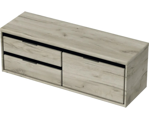 Závesná skrinka s dvomi zásuvkami a jednými dvierkami, imitácia dreva