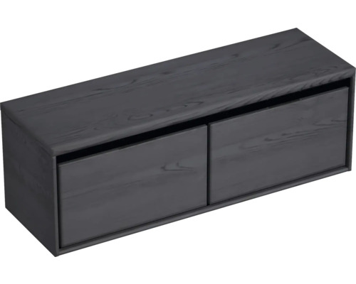 Závesná drevená skrinka s dvomi zásuvkami