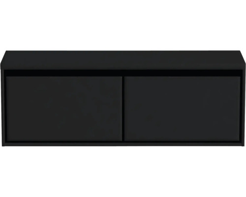 Čierna skrinka pod umývadlo s dvomi dvierkami