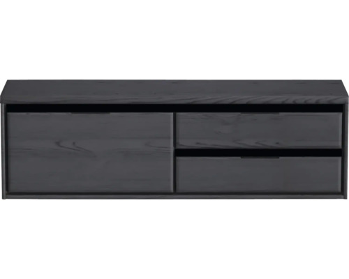 Závesná skrinka pod umývadlo s jednými dvierkami a dvoma zásuvkami