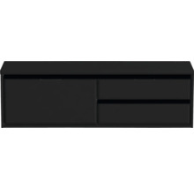 Čierna skrinka pod umývadlo s jednou skrinkou a dvoma zásuvkami