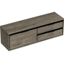 Závesná skrinka vo farbe dreva s dvomi zásuvkami