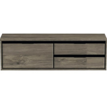 TV stolík so zásuvkami v dizajne dreva