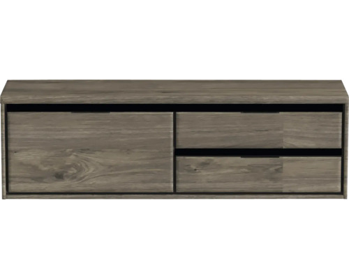 TV stolík so zásuvkami v dizajne dreva