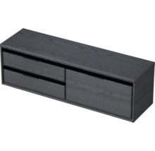 Sivá spodná skrinka s dvomi zásuvkami a jednými dvierkami