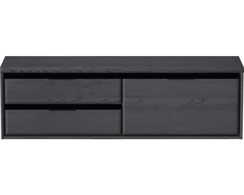 Závesná skrinka pod umývadlo s dvomi zásuvkami a jednými dverami