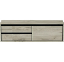 Závesná skrinka pod umývadlo so zásuvkami a dvierkami