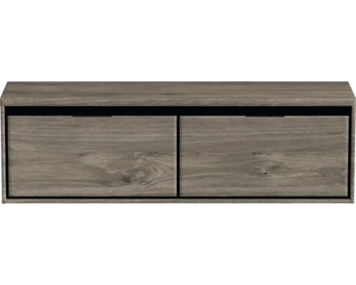 Závesná spodná skrinka s dvomi zásuvkami vo vzhľade dreva