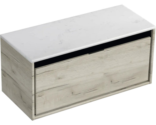Skrinka pod umývadlo so zásuvkou a mramorovou doskou