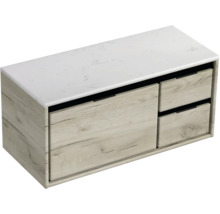 Skrinka pod umývadlo s dvoma zásuvkami a mramorovou doskou