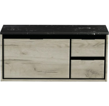 Skrinka pod umývadlo s tromi zásuvkami a kamennou doskou