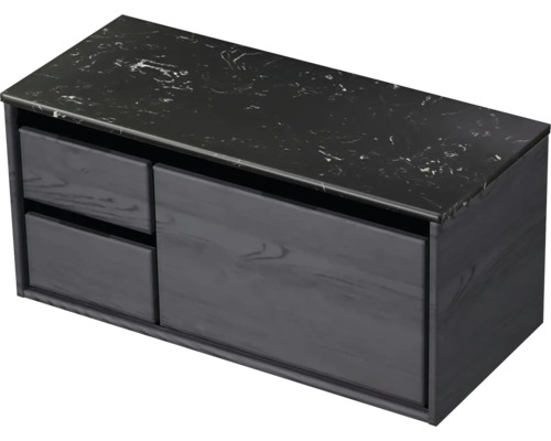 Skrinka pod umývadlo s dvomi zásuvkami a kamennou odkladacou plochou