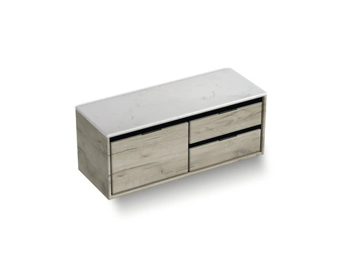 Skrinka pod umývadlo so štyrmi zásuvkami a povrchom s mramorovým vzhľadom