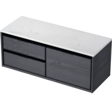 Skrinka pod umývadlo s dvomi zásuvkami a doskou s mramorovým vzhľadom