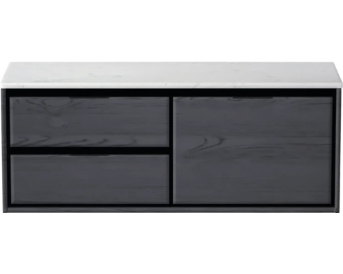 Skrinka pod umývadlo s dvomi zásuvkami a jednými dvierkami pod umývadlovou doskou