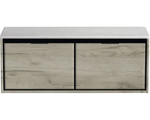 Skrinka pod umývadlo s dvomi zásuvkami a doskou umývadla