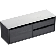 Skrinka pod umývadlo s dvoma zásuvkami a kamennou doskou