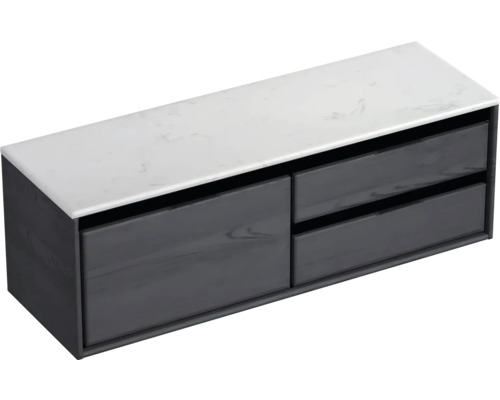 Skrinka pod umývadlo s dvoma zásuvkami a kamennou doskou