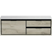 Skrinka pod umývadlo s dvoma zásuvkami a kamennou doskou