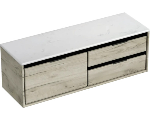 Skrinka pod umývadlo s dvomi zásuvkami a umývadlovou doskou