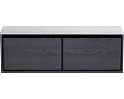 Skrinka pod umývadlo s dvomi zásuvkami a krycou doskou