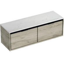 Skrinka pod umývadlo s dvomi zásuvkami a mramorovou doskou