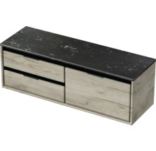 Závesná skrinka s dvoma zásuvkami a kamennou doskou