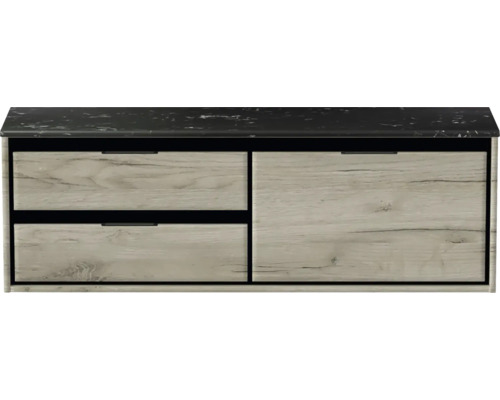 Skrinka pod umývadlo s dvoma zásuvkami a úložným priestorom