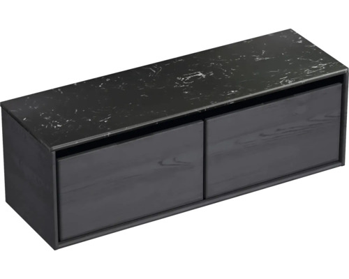 Skrinka pod umývadlo s dvomi zásuvkami a kamennou doskou