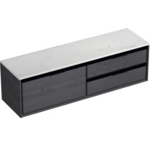 Skrinka pod umývadlo s dvomi zásuvkami a kamennou doskou