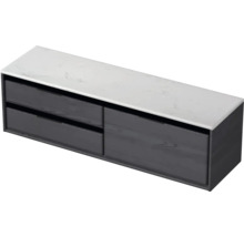 Závesná spodná skrinka s dvomi zásuvkami a kamennou doskou