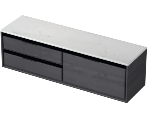 Závesná spodná skrinka s dvomi zásuvkami a kamennou doskou