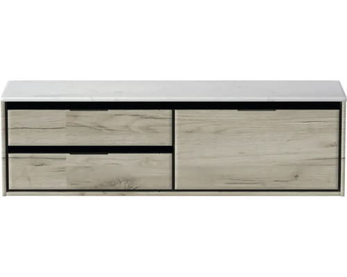 Skrinka pod umývadlo s dvomi zásuvkami a jednými dverami