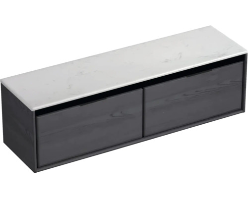 Skrinka pod umývadlo s dvoma zásuvkami a mramorovou doskou