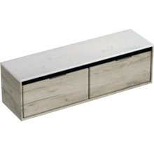 Skrinka pod umývadlo s dvomi zásuvkami a mramorovou doskou