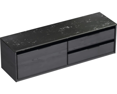 Skrinka pod umývadlo s dvoma zásuvkami a kamennou doskou