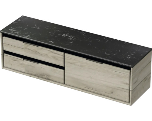 Skrinka pod umývadlo s dvoma zásuvkami a policou