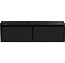 Závesná skrinka pod umývadlo s dvomi dvierkami a kamennou doskou